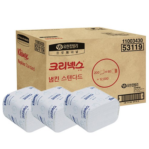 크리넥스 냅킨 스탠다드, 200매, 60개