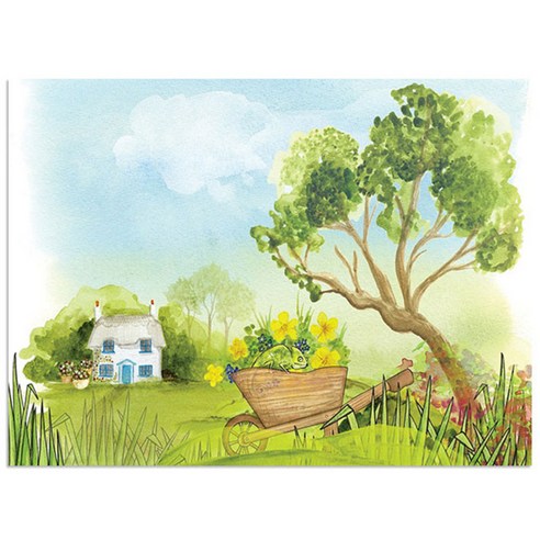 로엠디자인 실리콘 식탁매트, 한가로운오후, 가로 385mm x 세로 285mm x 두께 1mm