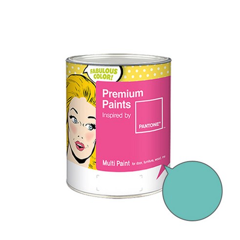 노루페인트 팬톤멀티 에그쉘광 민트그린계열 페인트 1L, 풀블루(15-5218), 1개