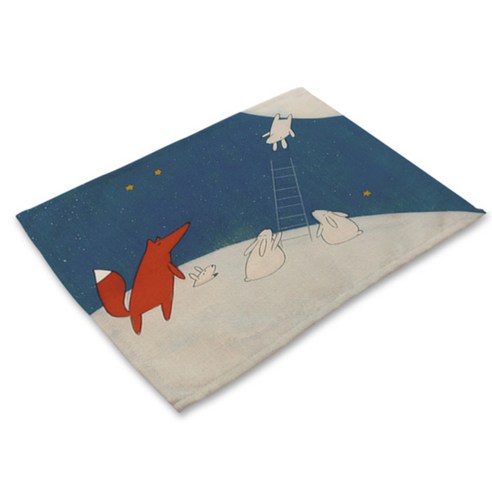 비케이 여우 식탁매트, 5, 가로 42cm x 세로 32cm