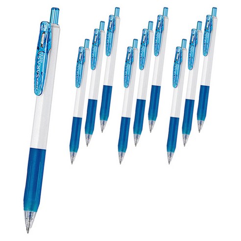 제브라 사라사클립 젤잉크펜 0.5mm, 화이트라이트블루, 10개입