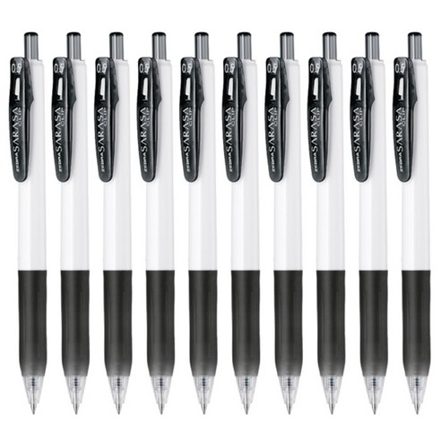 제브라 사라사클립 젤잉크펜 0.5mm, 화이트블랙, 10개입