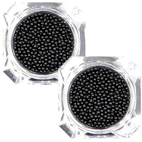 이엘피코리아 버블 네일 글리터 1mm, 블랙, 2개입