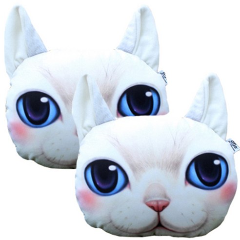 삼에스 X-DOLLS 3D 시리즈 차량용 목쿠션 2p, XD118T(애기화이트)