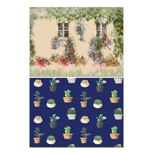 로엠디자인 실리콘 식탁매트 2p 가든, 가든, 다육화분, 385 x 285 mm