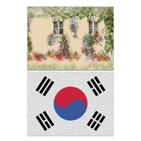 로엠디자인 실리콘 식탁매트 2p 가든, 가든, 태극기, 385 x 285 mm