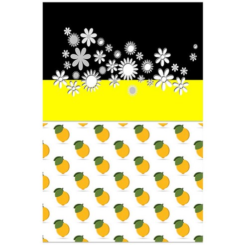 로엠디자인 실리콘 식탁매트 꽃잔치 + 레몬패턴, 혼합 색상, 385 x 285 mm
