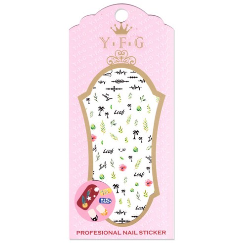 YFG 프로페셔널 네일 스티커, Y37, 1개