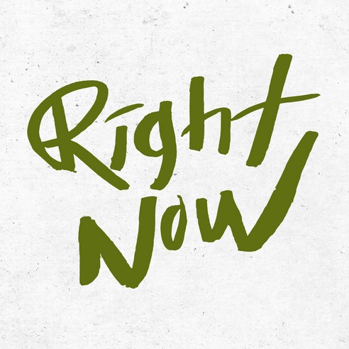 1AM 캘리그라피 인테리어 포인트 스티커 Right Now, 올리브