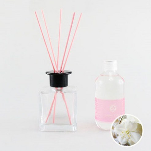 아로마홈 심플디퓨져 200ml 세트 핑크스틱, 화이트쟈스민