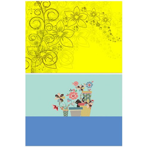 로엠디자인 실리콘 식탁매트 2p세트, 꽃향기(노랑), 꽃속고양이(1), 385 x 285 mm