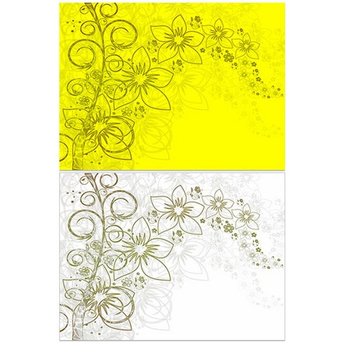 로엠디자인 실리콘 식탁매트 2p세트, 꽃향기(노랑) + 꽃향기(화이트), 385 x 285 mm