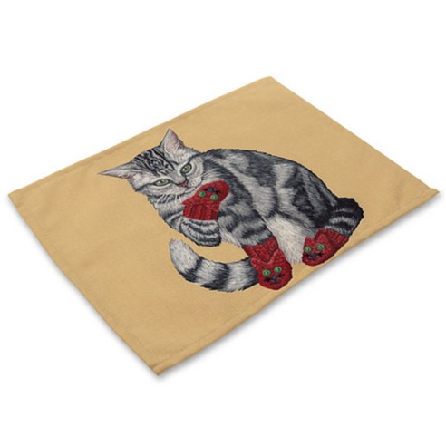 비케이 고양이 시리즈 2 식탁매트, 가로 42cm x 세로 32cm