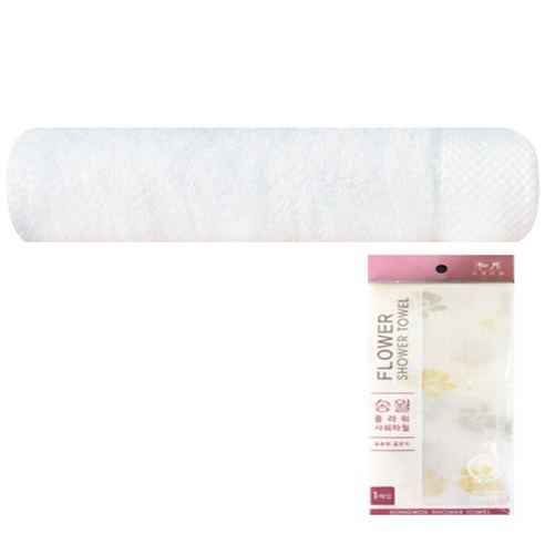 송월타월 호텔 피안느 수건 170g + 플라워 샤워타월 블라썸 노랑, 하얀색, 1세트