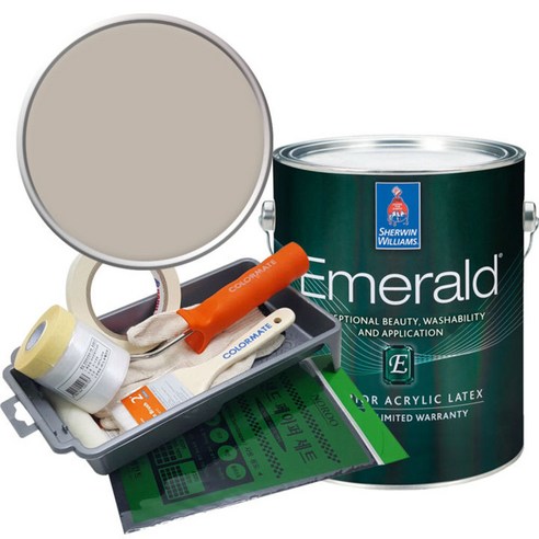 셔윈윌리암스 에메랄드 페인트 1L 세트, SW6072 Versatile Gray2