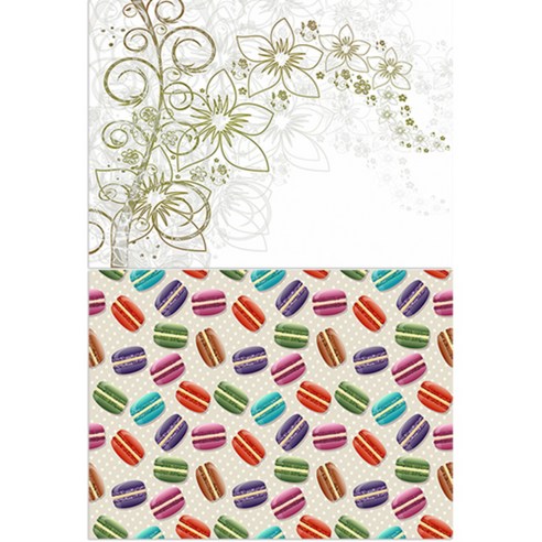 로엠디자인 실리콘 식탁매트 꽃향기 화이트 + 마카롱, 혼합 색상, 385 x 285 mm