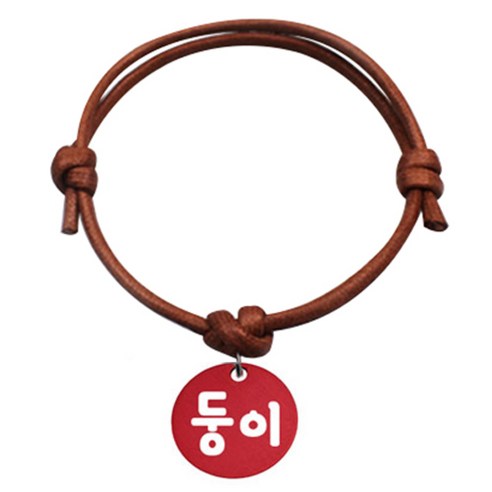 펫츠룩 굿모닝 카라멜 반려동물 목걸이 S 알미늄원형 팬던트 M, 레드(둥이), 1개