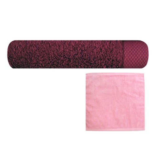 송월타올 피안느 170g 40수 수건 + 뉴컬러 핸드타월 분홍, 진자주, 1세트