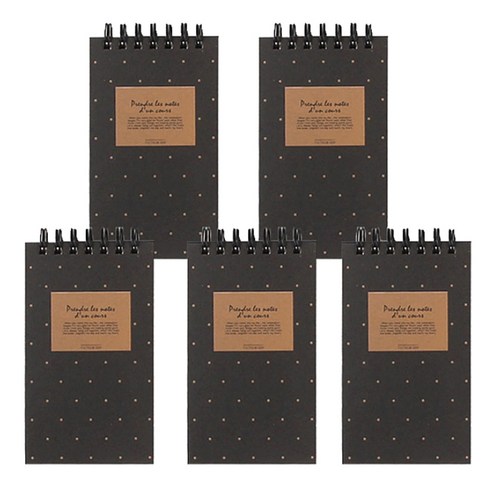 톡톡팬시 1000 포켓북 상철수첩, 도트 블랙, 5개