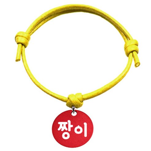 펫츠룩 굿모닝 옐로 반려동물 목걸이 S 알미늄원형 팬던트 M, 레드(짱이), 1개