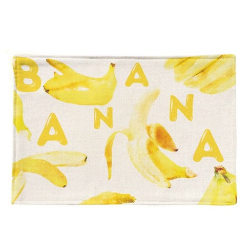 아울리빙 과일 패턴 데코 식탁매트, 바나나, 44 x 28 cm