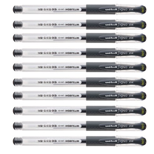 미쯔비시 시그노 유니볼 펜 UM-151 0.38mm, 다크그레이, 10개입