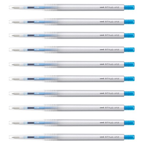 미쓰비시 스타일핏트 단색펜 0.28mm UMN-139, 라이트블루, 10개입