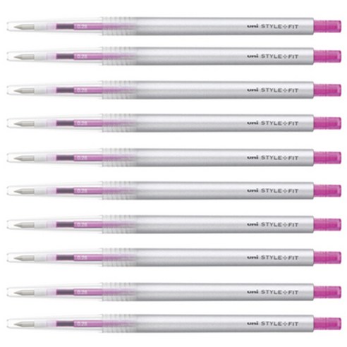 미쓰비시 스타일핏트 단색펜 0.28mm UMN-139, 핑크, 10개입