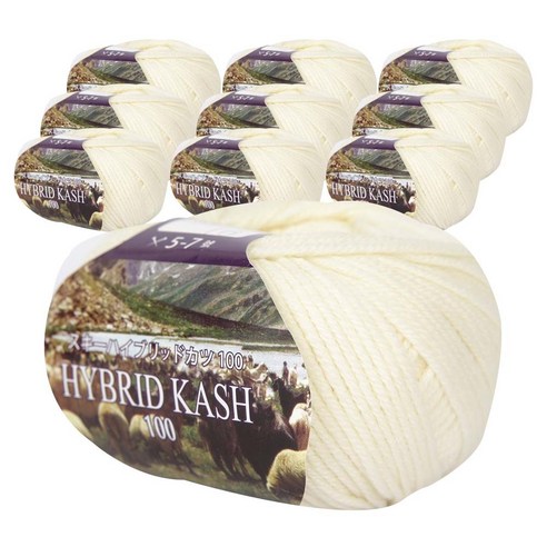 HYBRID KASH 100 뜨개실 10p, 아이보리