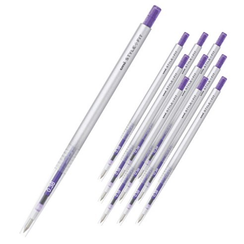 유니 스타일핏트 단색펜 UMN-139 0.38mm, 바이올렛, 10개입