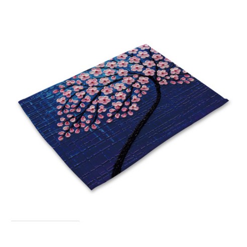 비케이 나무 유화 식탁매트, 5, 42 x 32 cm