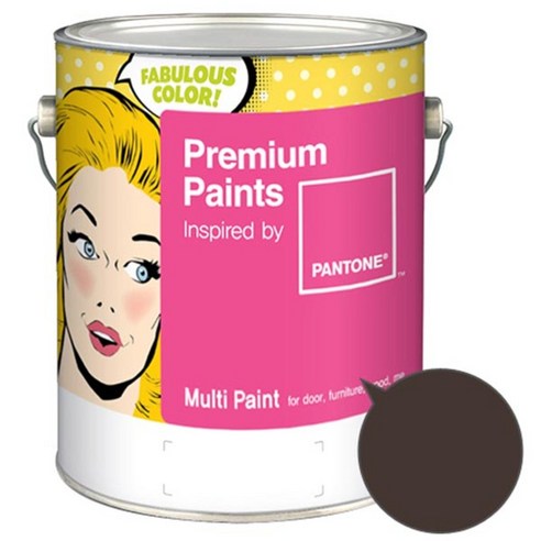 노루페인트 팬톤멀티 에그쉘광 다크 브라운 블랙 계열 페인트 4L, 초콜릿 브라운(19-0912), 1개