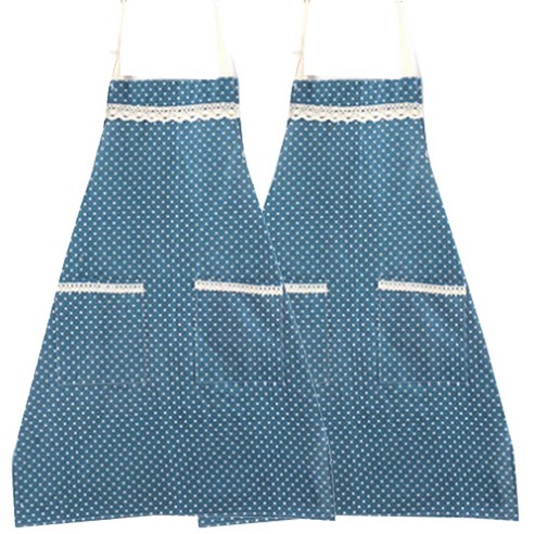 마켓감성 도트컬러 앞치마, 블루, 2개