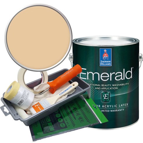 셔윈윌리암스 에메랄드 페인트 1L세트, SW6387 Compatible Cream