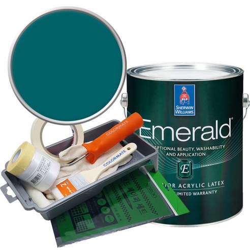 셔윈윌리암스 에메랄드 페인트 1L세트, SW6489 Really Teal