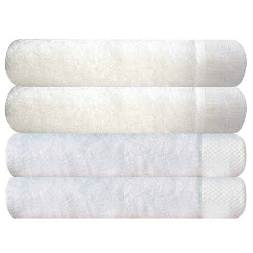 송월타월 뱀부얀 마르쉘 호텔 수건 2p + 피안느 40수 타월 170g 하얀색 2p, 화이트, 1세트
