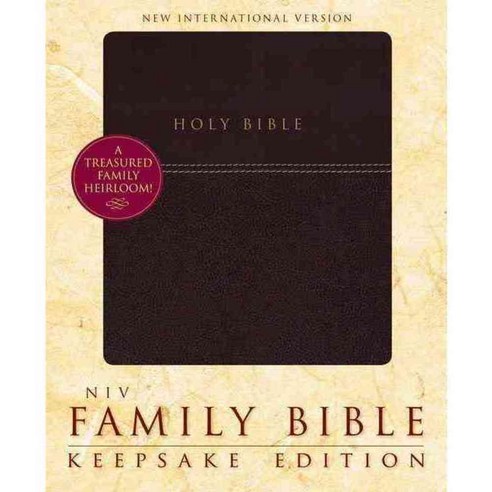 Holy Bible: New International Version Burgundy Italian Duo-Tone Keepsake Edition Family Bible, Zondervan