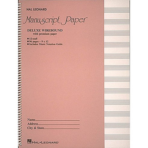 Manuscript Paper Deluxe Wirebound with Premium Paper: Pink, Hal Leonard Corp
