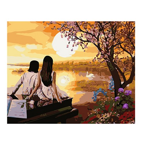 헬로페인팅 DIY 그림그리기 캔버스도면, 그녀뒷모습05