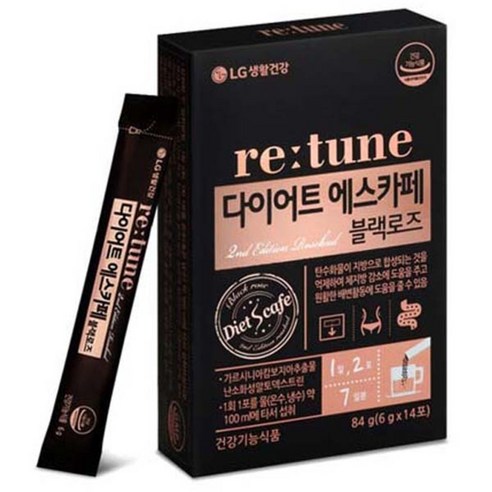 LG생활건강 리튠 다이어트 에스카페 블랙로즈 건강기능식품, 6g, 14개입