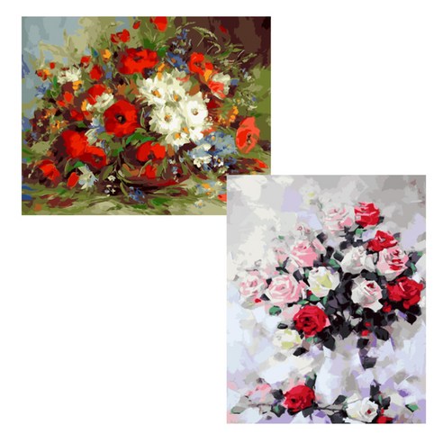 헬로페인팅 DIY 그림그리기 도면키트, 플라워10, 플라워09