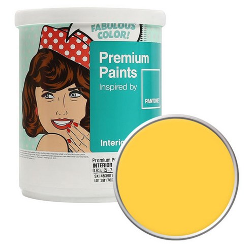 노루페인트 팬톤 내부 실내벽면 무광 페인트 1L, 13-0859 Lemon Chrome, 1개