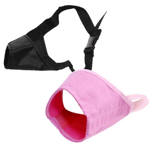 펫나인 반려동물 훈련용 입마개 6호 2p, 블랙, 핑크, 1세트