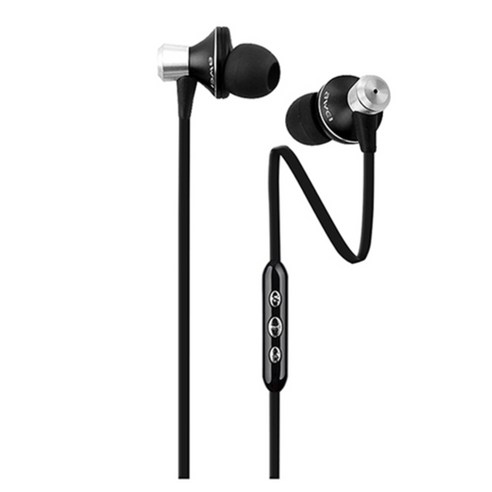 아웨이 스타일리쉬 메탈 이어폰 Te850vi + 파우치, 블랙