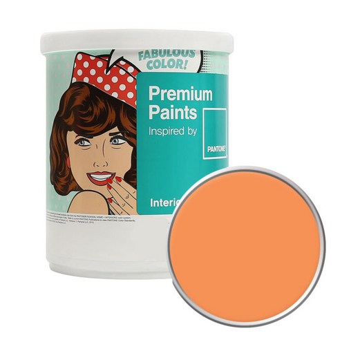 노루페인트 팬톤 내부용 실내벽면 저광 페인트 1L, 15-1247 Tangerine