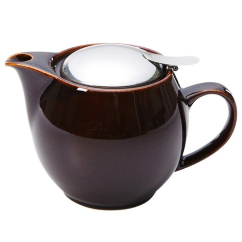 제로재팬 도자기 티포트 2인용, 안티크 브라운, 450ml, 1개