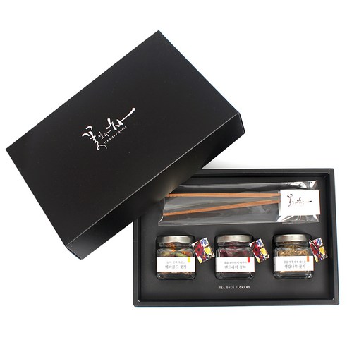꽃보다차 아담한 꽃차 3종 선물세트, 메리골드꽃 4g + 맨드라미꽃 2g + 생강나무꽃 3g + 집게, 1세트