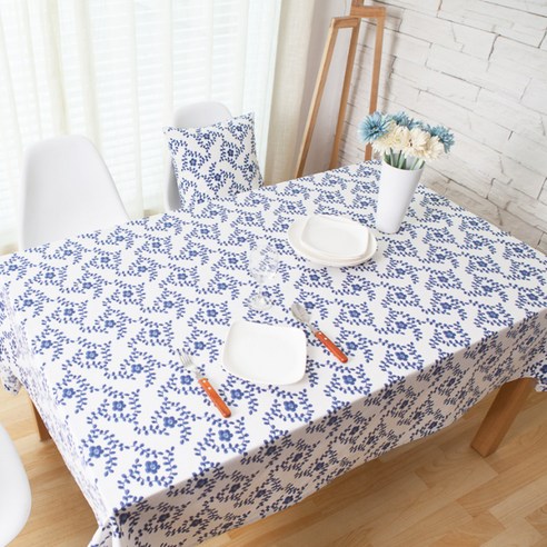 리빙팝 청백자 패턴 식탁보, 혼합 색상, 40 x 60 cm