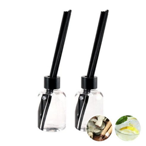 더아로마샵 디퓨져 리필액 100ml x 2p + 블랙 섬유스틱 10p + 블랙캡 2p, 유칼립투스, 프레쉬시트러스