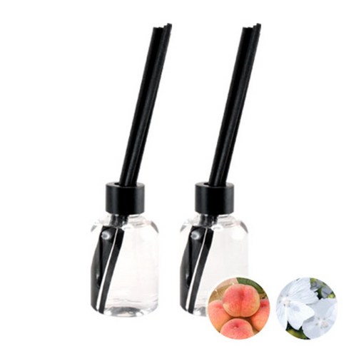 더아로마샵 디퓨져 리필액 100ml x 2p + 블랙 섬유스틱 10p + 블랙캡 2p, 스위트피치, 달링머스크
